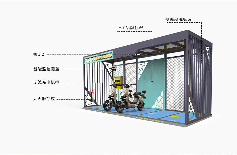 电动车无线充电桩，两轮车无线充电，一拖六充电桩
